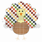 Colorful Checkered Turkey DTF Print