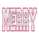 Faux Glitter Pink and White MERRY DTF Print