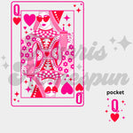Queen Card Hot Pink DTF Print