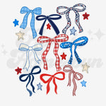 Patriotic Assortment of Bows DTF Print