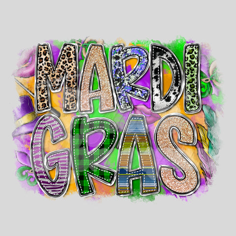 Mardi Gras Different Patterns DTF Print