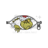 Grinch in Zipper DTF Print