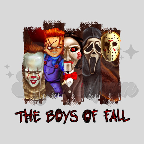 Boys of Fall Horror Characters DTF Print