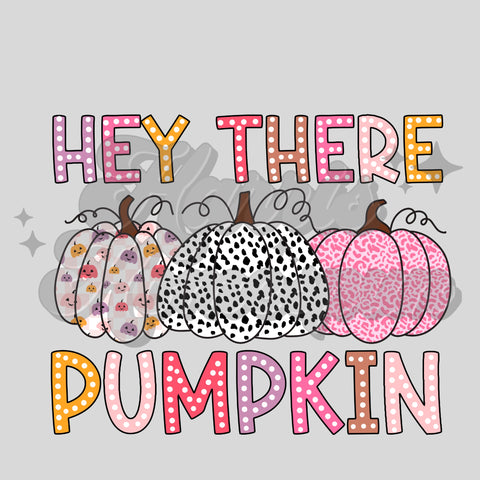 Hey There Pumpkin Pink DTF Print