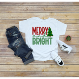 Boy Version Merry and Bright Red and Green DTF Print