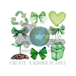 Keep the Earth Green Bows DTF Print