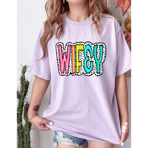 Wifey Colorful Dots DTF Print