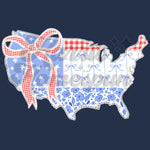 Faux Lace USA Bow DTF Print