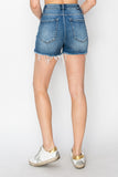 Risen High Rise Clean Cut Hem w/ Small Distressed Shorts