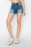 Risen High Rise Clean Cut Hem w/ Small Distressed Shorts