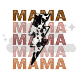 Neutral Colors and Cow Print Mama DTF Print