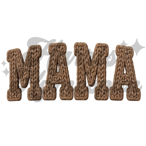 Faux Yarn Brown MAMA DTF Print