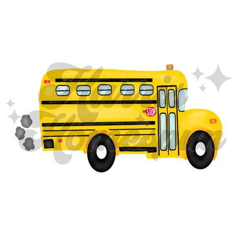 Cartoon Bus DTF Print