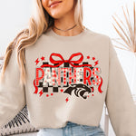 Panthers Checkered with Bow Stagecoach Spirit Shop Top