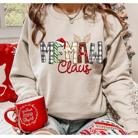 Christmas Pattern Name Clause DTF Print with different name option