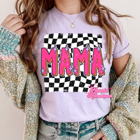 Checkered Pink Mama Completed Top