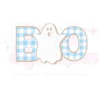 Blue Gingham Ghost DTF Print
