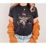 Plaid and Faux Glitter Snowflake DTF Print
