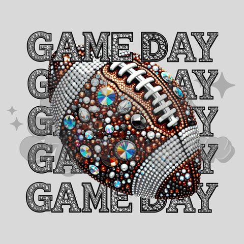 Game Day Football Faux Jewls DTF Print