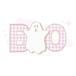 Pink Gingham Ghost DTF Print