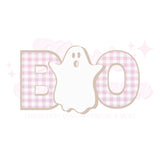 Pink Gingham Ghost DTF Print