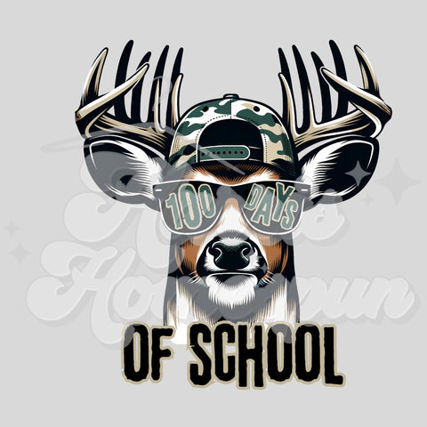 100 Days of School Cool Deer DTF Print