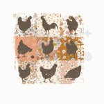 Chickens Natural Floral DTF Print