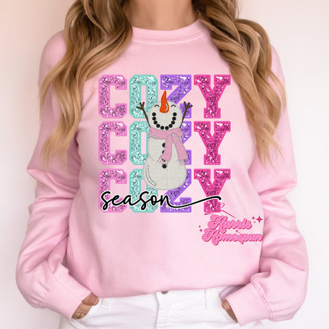 Bright Colors Cozy Snowman Completed Top