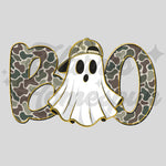 Camo Boo Ghost with Hat DTF Print