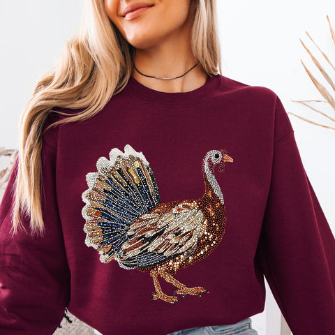 Faux Rhinestone Turkey Stagecoach Spirit Shop Top