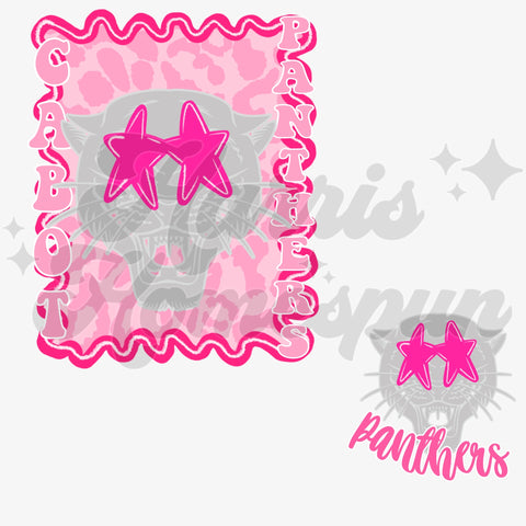Panther with Pink Leopard DTF Print