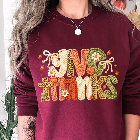 Faux Yarn Give Thanks Stagecoach Spirit Shop Top
