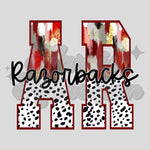 AR Razorbacks Watercolor Spots DTF Print