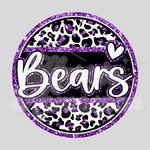 Glitter Circle Bears Leopard DTF Print