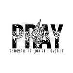 PRAY Leopard Lightening Bolt DTF Print