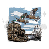 Duck and Dog Hunting Scene DTF Print