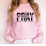 PRAY Leopard Lightening Bolt DTF Print