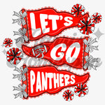 Let’s Go Panthers Flags with Bows DTF Print