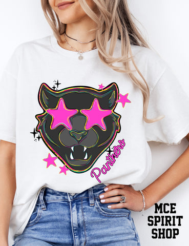Bright Pink Panthers Star Eyes Completed Top