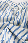 Blue Striped 3/4 Sleeve Dress