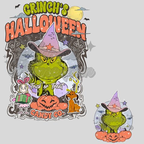 Grinch’s Halloween DTF Print (Pocket Included)