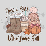 Just a Girl Who Loves Fall DTF Print