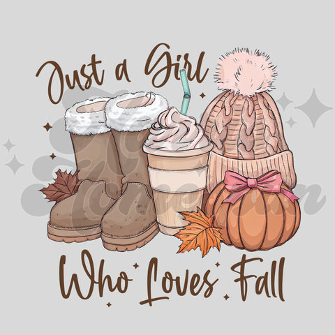 Just a Girl Who Loves Fall DTF Print