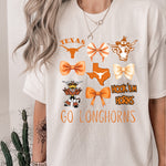 Longhorns Bows DTF Print