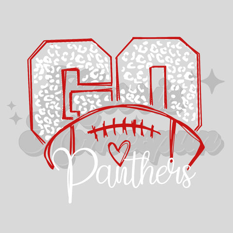 Go Panthers Football White Leopard DTF Print