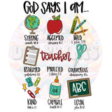 God Says... Teacher DTF Print