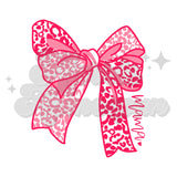 Pink Leopard Bow Mama DTF Print