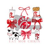 Chick Fil A Bows DTF Print