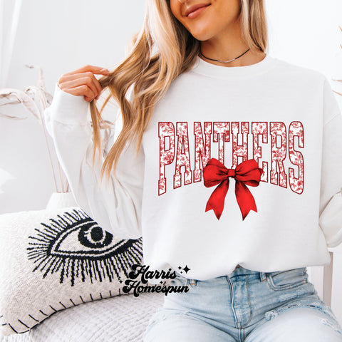 Panthers Red Floral Completed Top