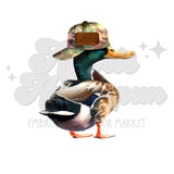 Duck with Camo Hat DTF Print